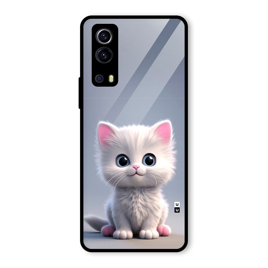 Cute Kitten Sitting Glass Back Case for Vivo iQOO Z3