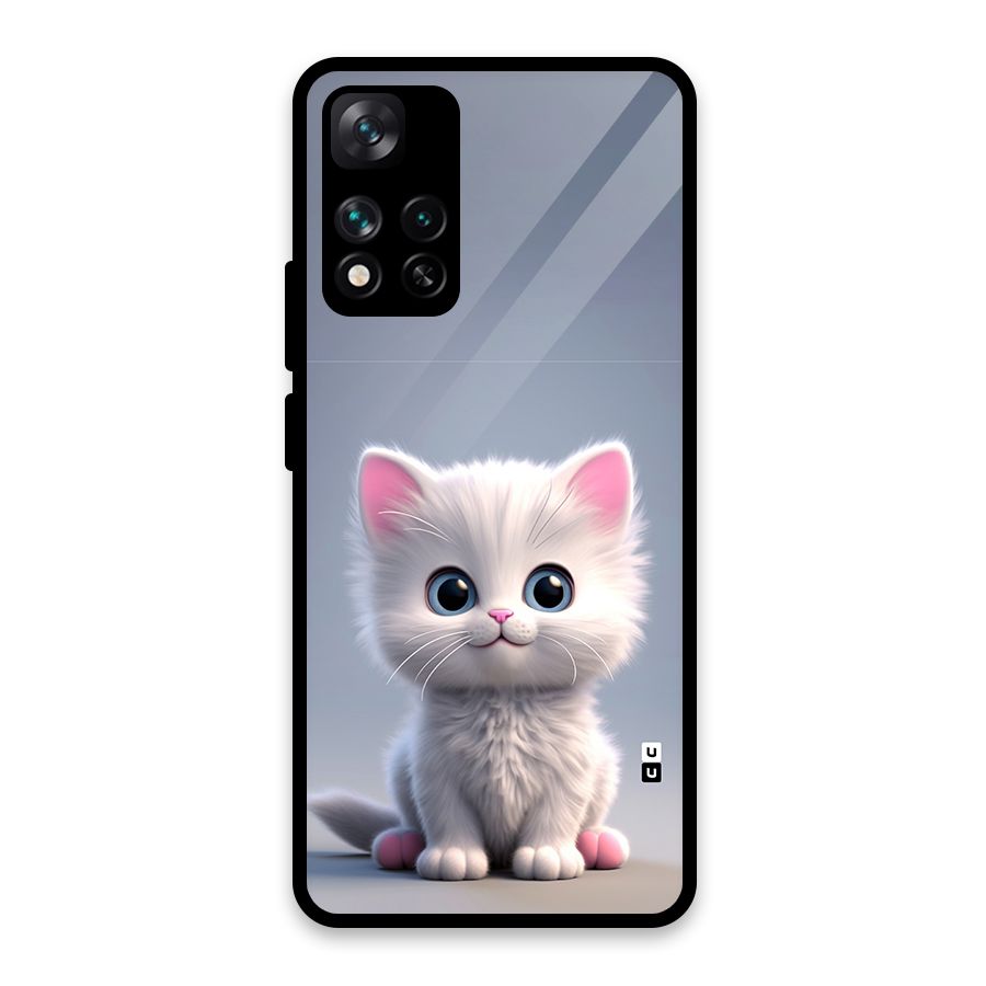 Cute Kitten Sitting Glass Back Case for Xiaomi 11i HyperCharge 5G