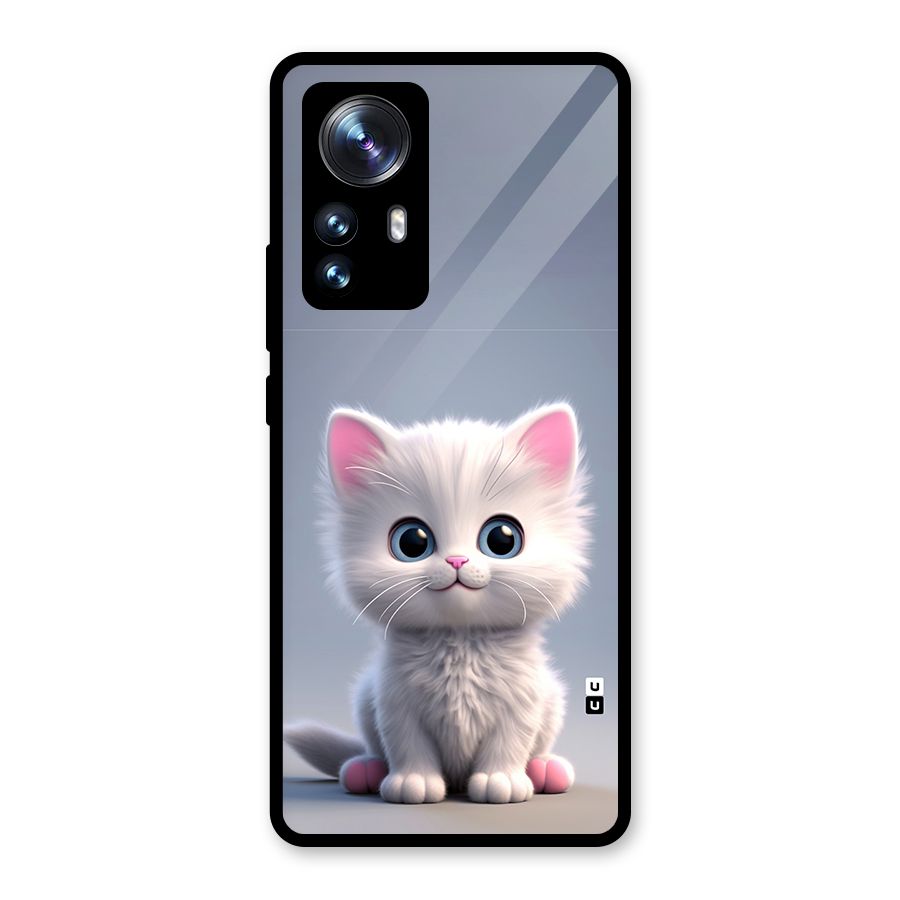 Cute Kitten Sitting Glass Back Case for Xiaomi 12 Pro