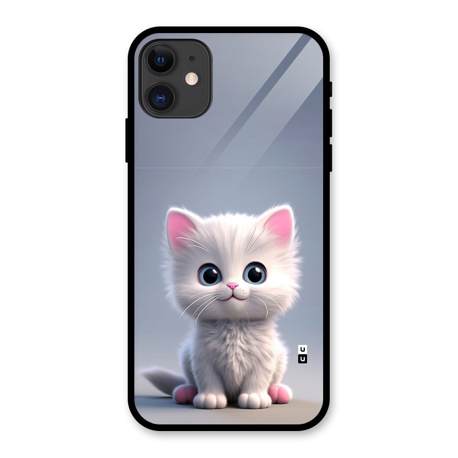 Cute Kitten Sitting Glass Back Case for iPhone 11