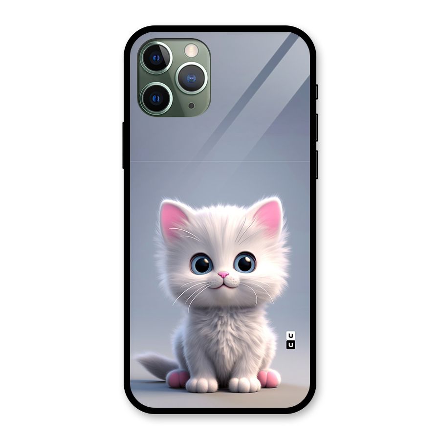 Cute Kitten Sitting Glass Back Case for iPhone 11 Pro
