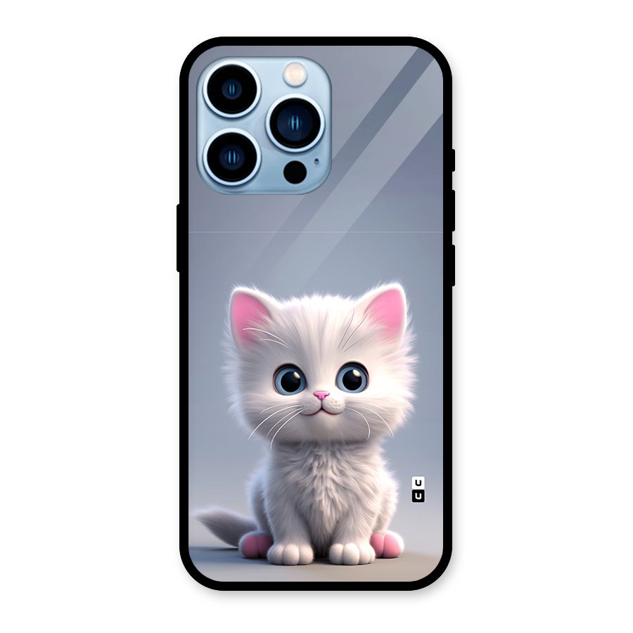 Cute Kitten Sitting Glass Back Case for iPhone 13 Pro