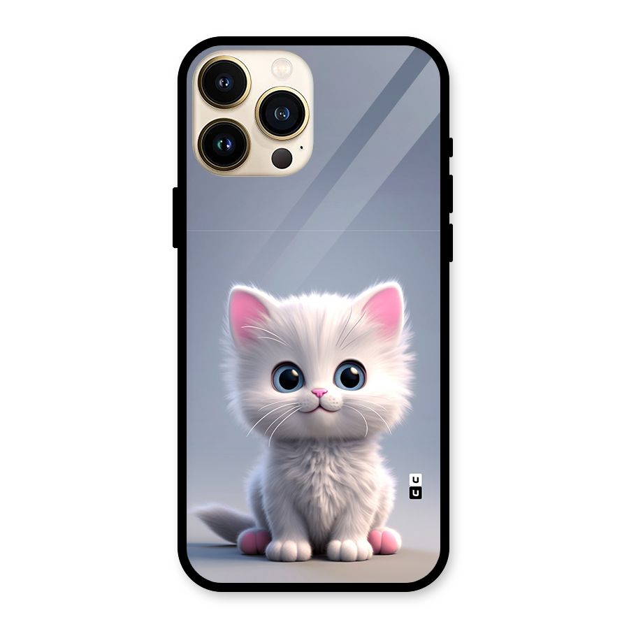 Cute Kitten Sitting Glass Back Case for iPhone 13 Pro Max