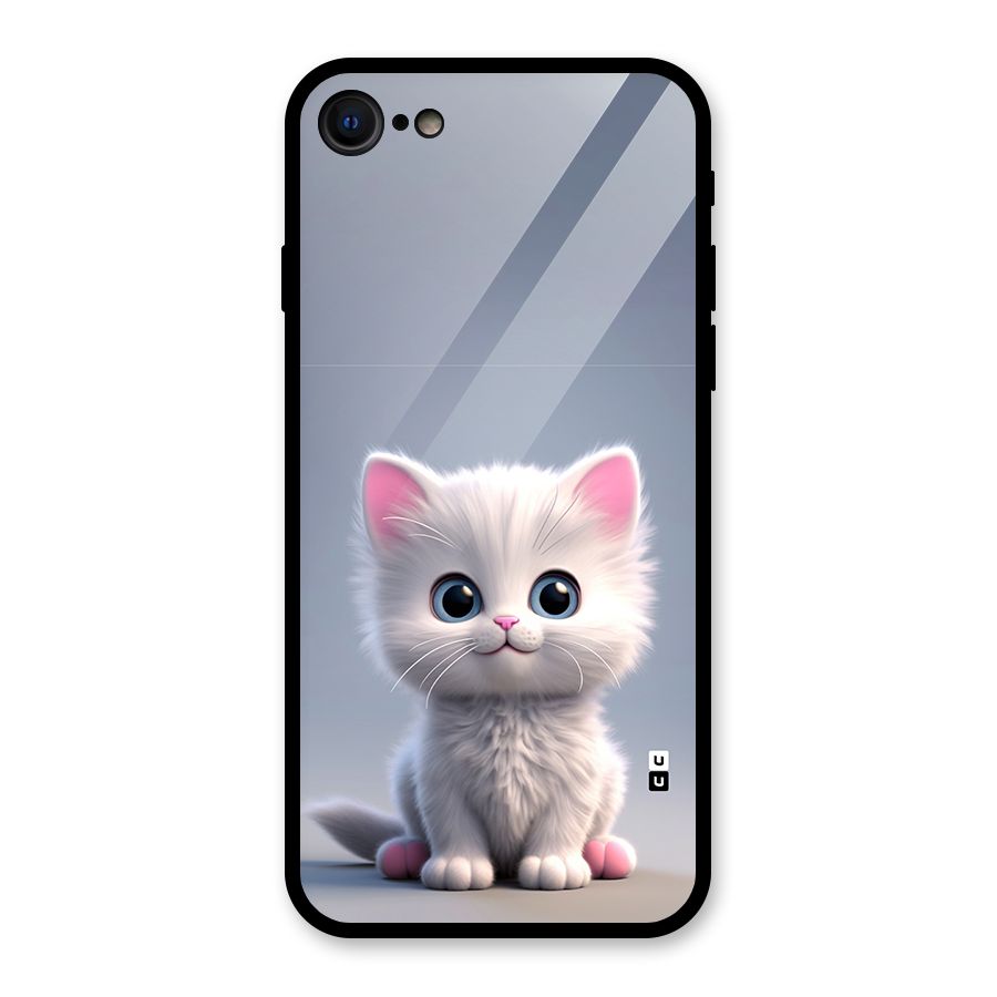 Cute Kitten Sitting Glass Back Case for iPhone 7
