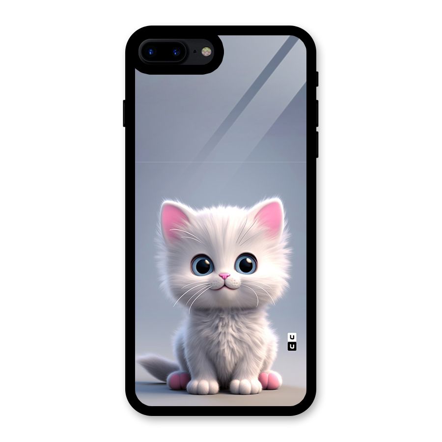 Cute Kitten Sitting Glass Back Case for iPhone 8 Plus