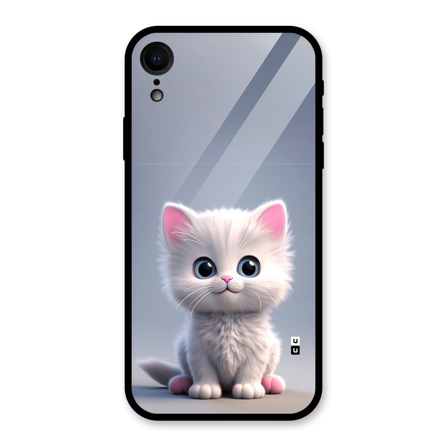 Cute Kitten Sitting Glass Back Case for iPhone XR
