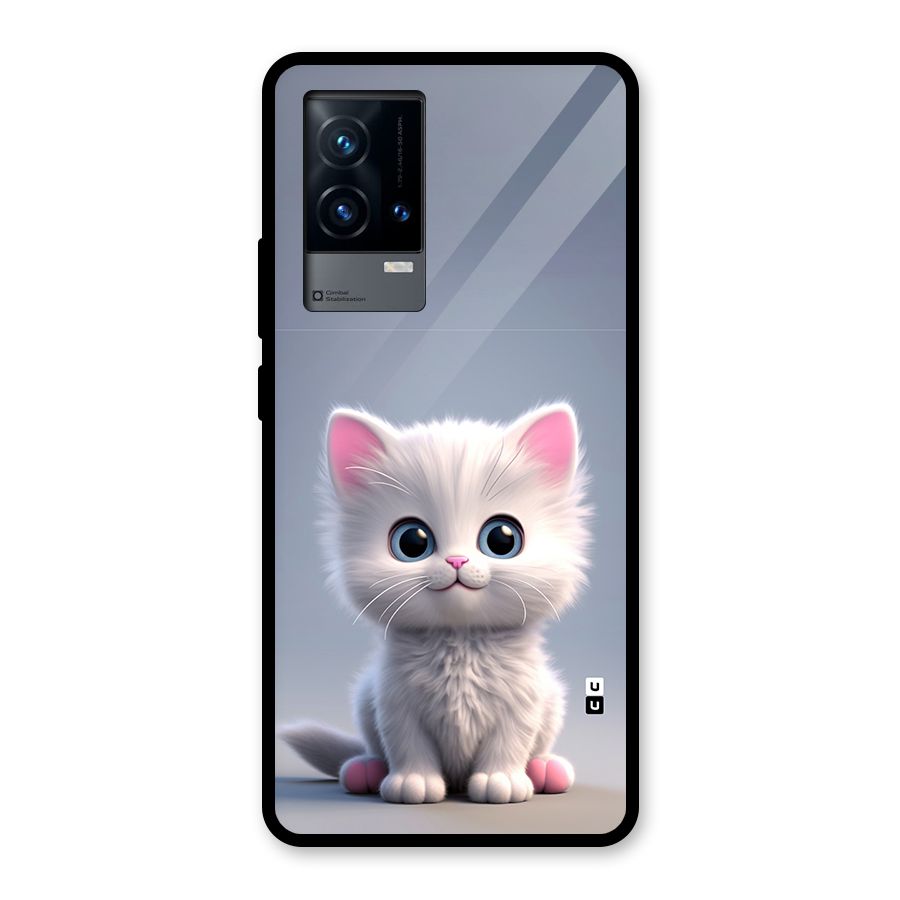 Cute Kitten Sitting Glass Back Case for iQOO 9 5G