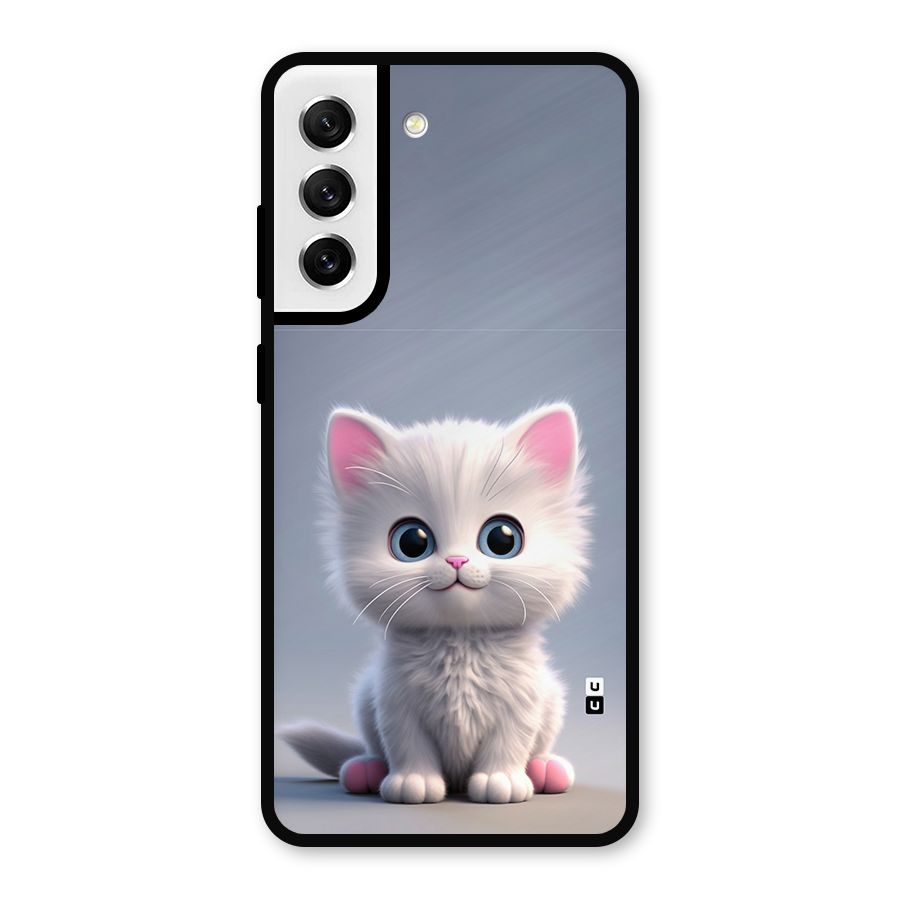 Cute Kitten Sitting Metal Back Case for Galaxy S21 FE 5G