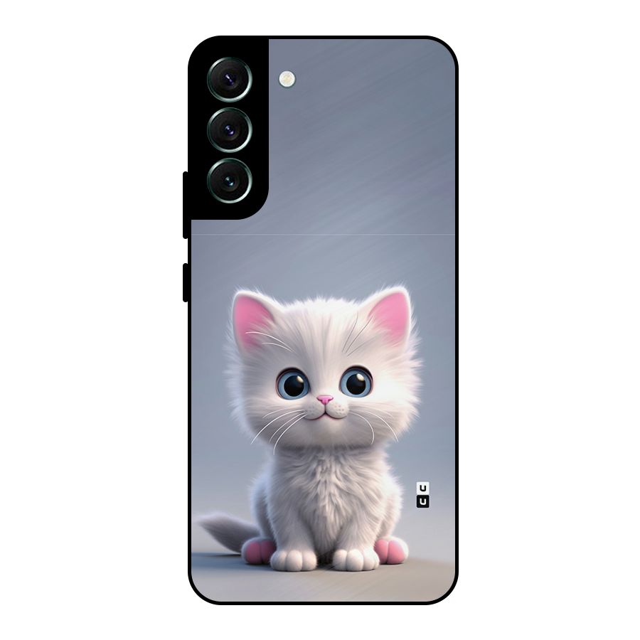 Cute Kitten Sitting Metal Back Case for Galaxy S22 Plus 5G