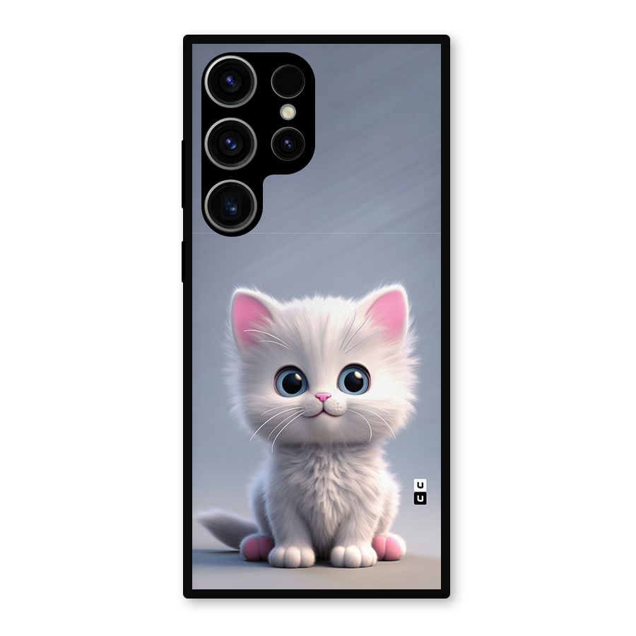 Cute Kitten Sitting Metal Back Case for Galaxy S23 Ultra