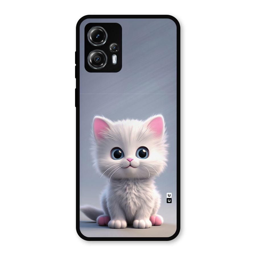 Cute Kitten Sitting Metal Back Case for Moto G13