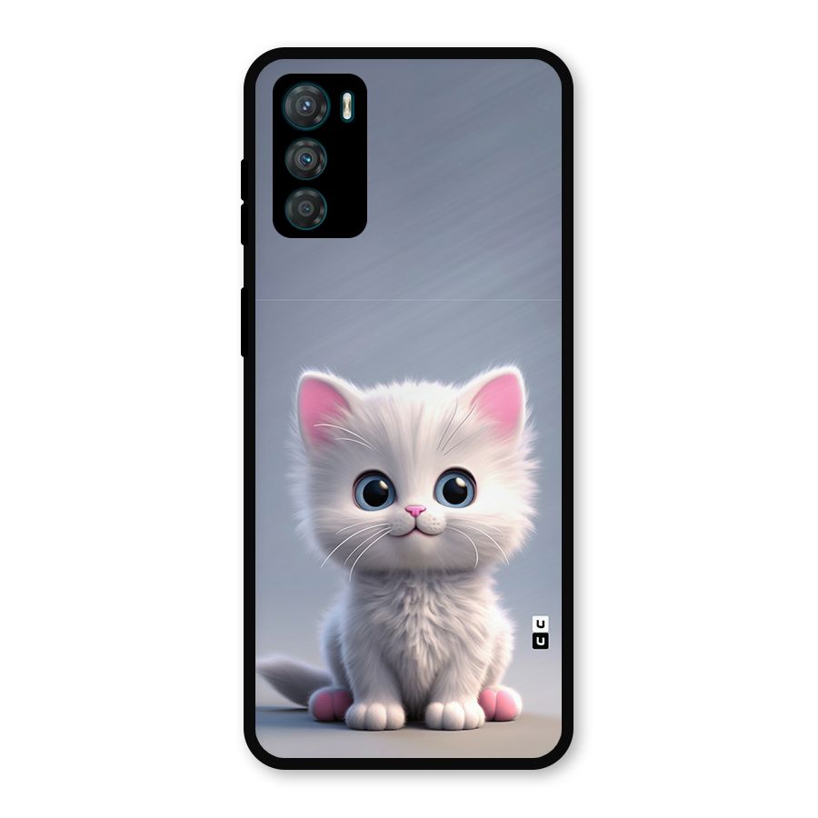 Cute Kitten Sitting Metal Back Case for Moto G42