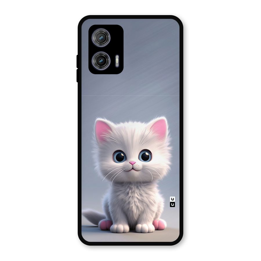Cute Kitten Sitting Metal Back Case for Moto G73