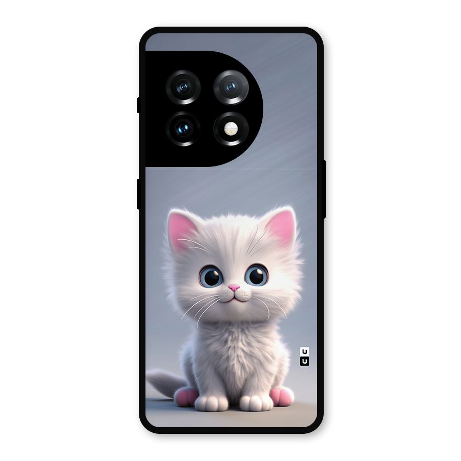 Cute Kitten Sitting Metal Back Case for OnePlus 11