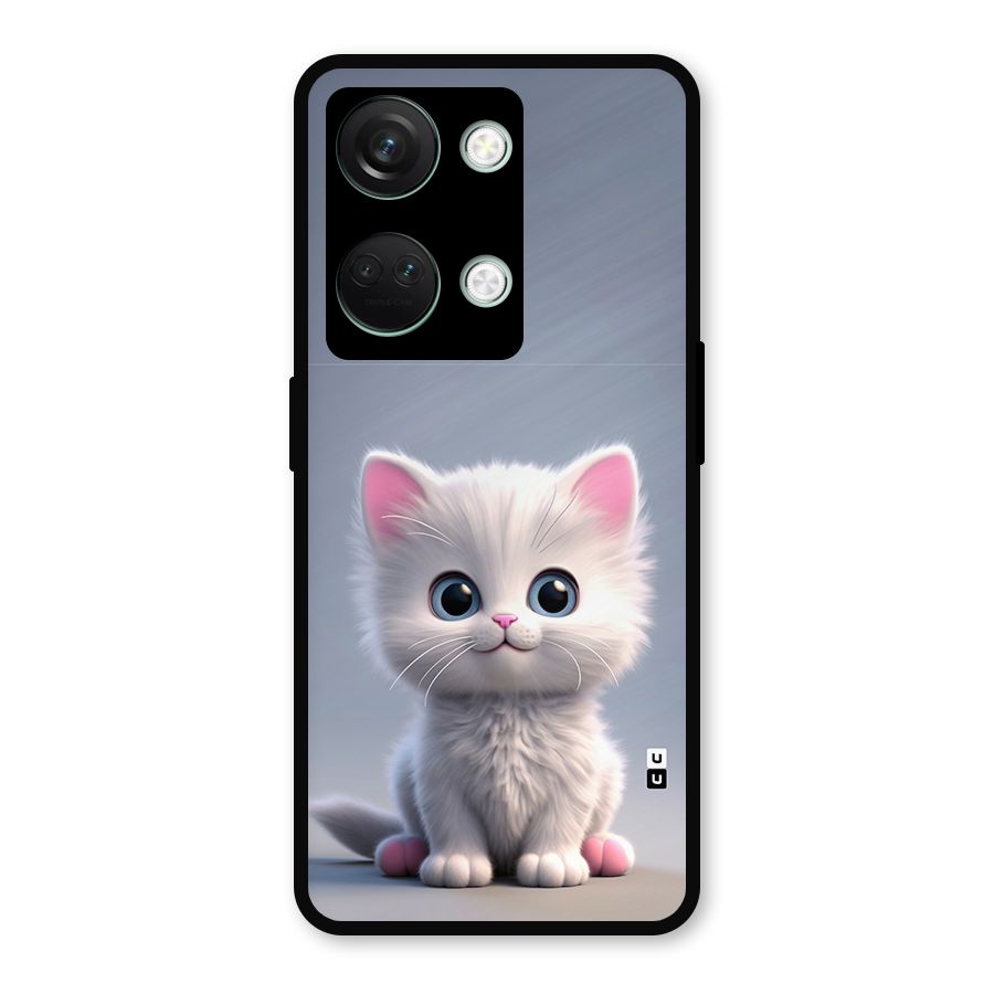 Cute Kitten Sitting Metal Back Case for OnePlus Nord 3