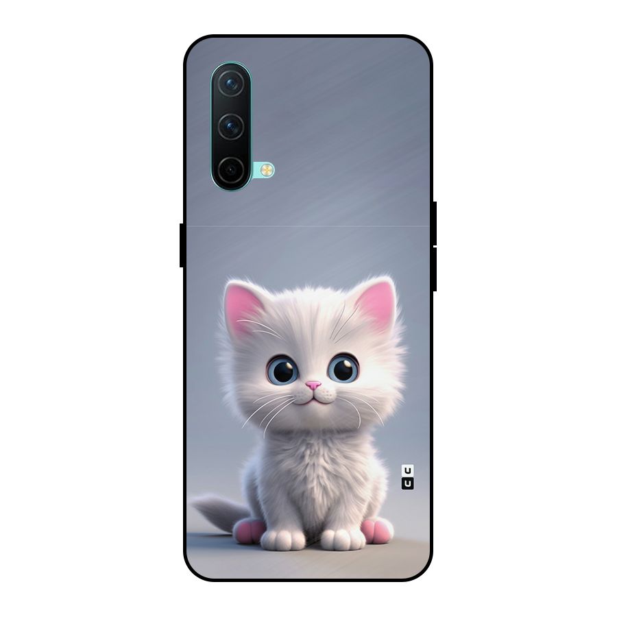 Cute Kitten Sitting Metal Back Case for OnePlus Nord CE 5G