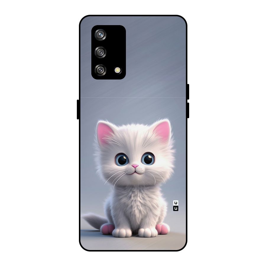 Cute Kitten Sitting Metal Back Case for Oppo F19