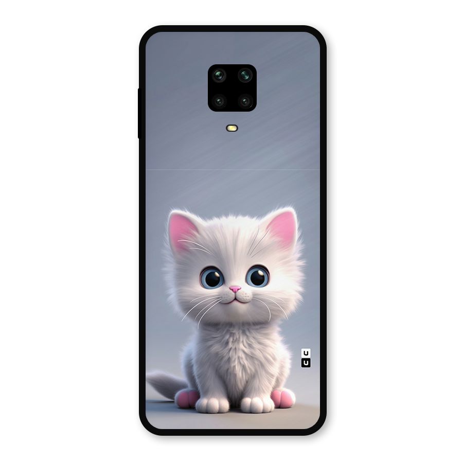 Cute Kitten Sitting Metal Back Case for Poco M2