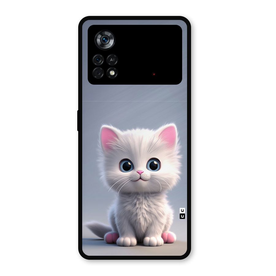 Cute Kitten Sitting Metal Back Case for Poco X4 Pro 5G