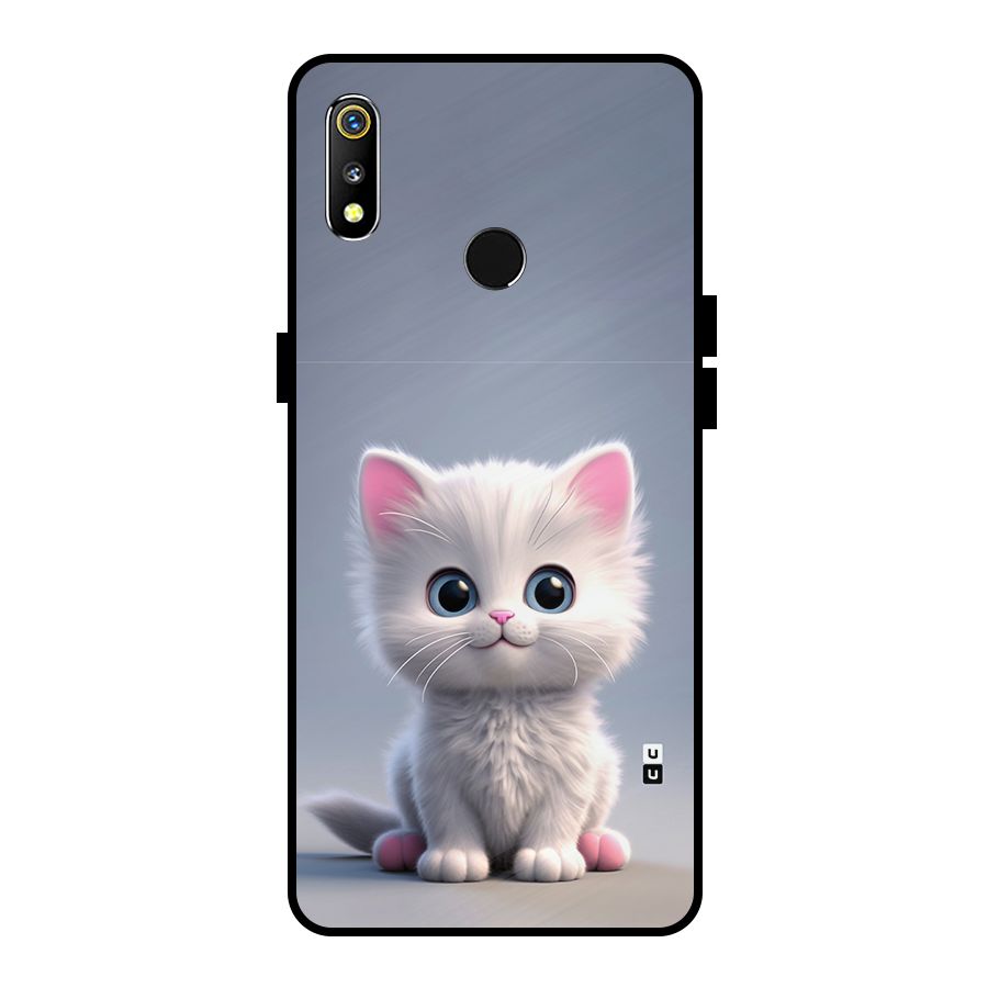 Cute Kitten Sitting Metal Back Case for Realme 3i