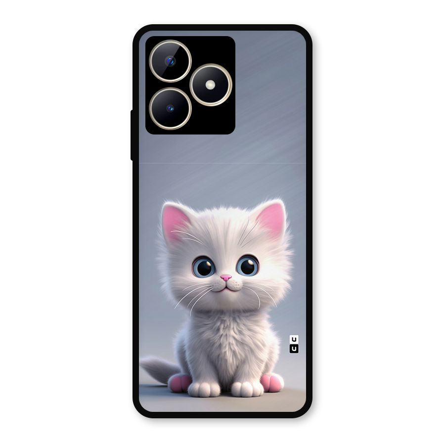 Cute Kitten Sitting Metal Back Case for Realme Narzo N53