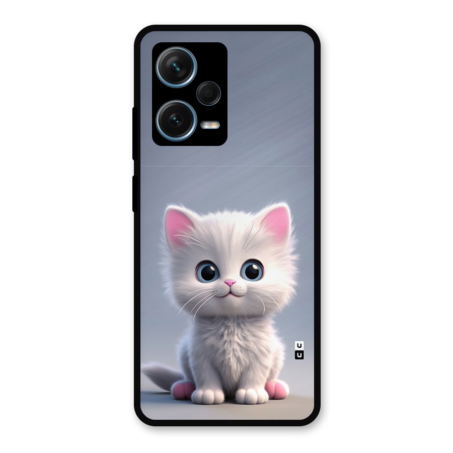 Cute Kitten Sitting Metal Back Case for Redmi Note 12 Pro Plus 5G