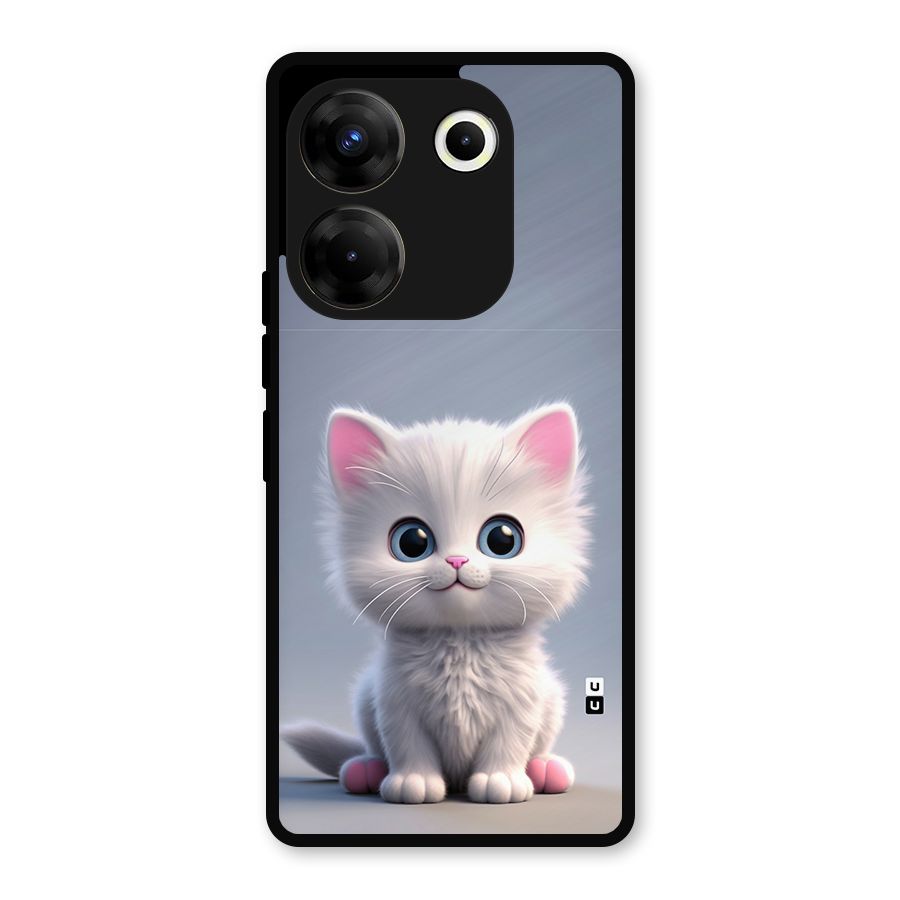 Cute Kitten Sitting Metal Back Case for Tecno Camon 20 Pro