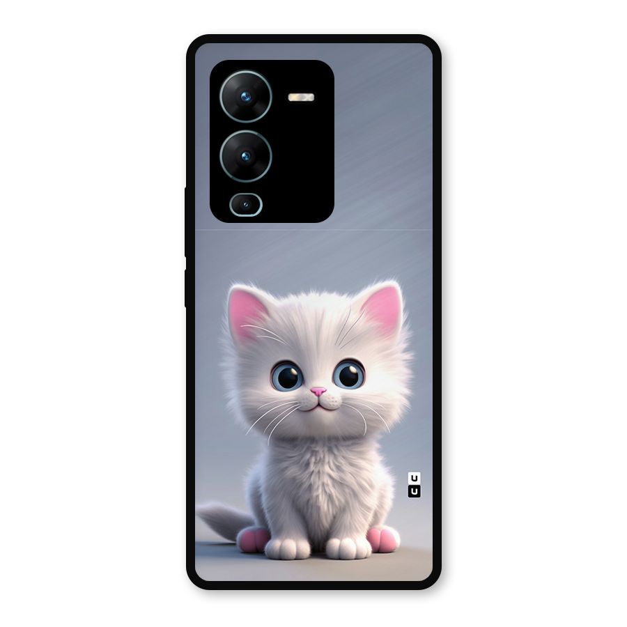 Cute Kitten Sitting Metal Back Case for Vivo V25 Pro