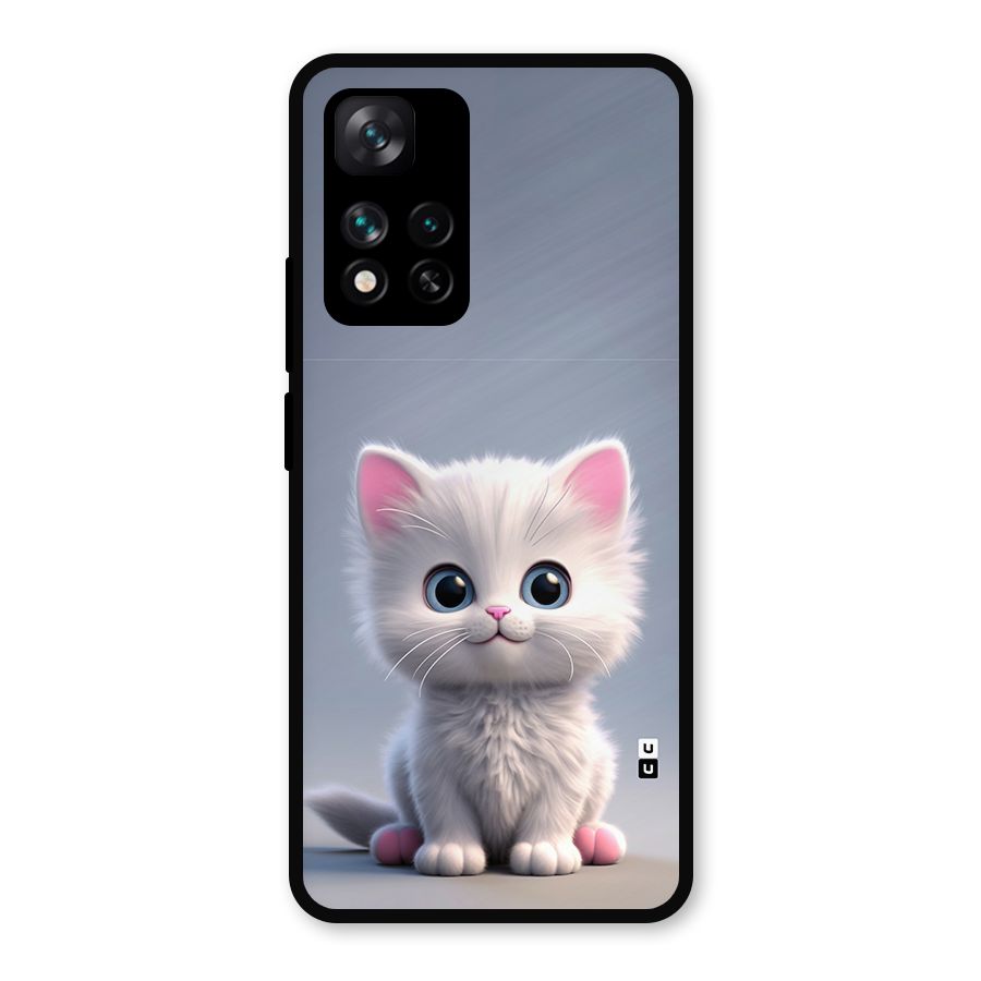 Cute Kitten Sitting Metal Back Case for Xiaomi 11i Hypercharge 5G