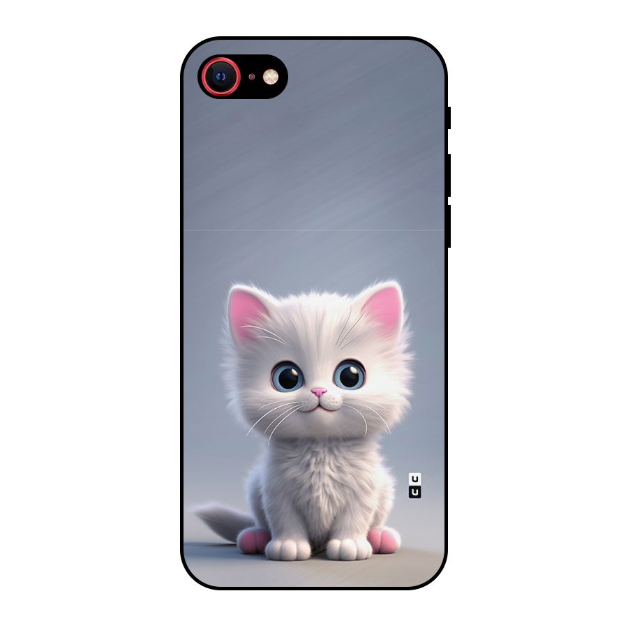 Cute Kitten Sitting Metal Back Case for iPhone 7