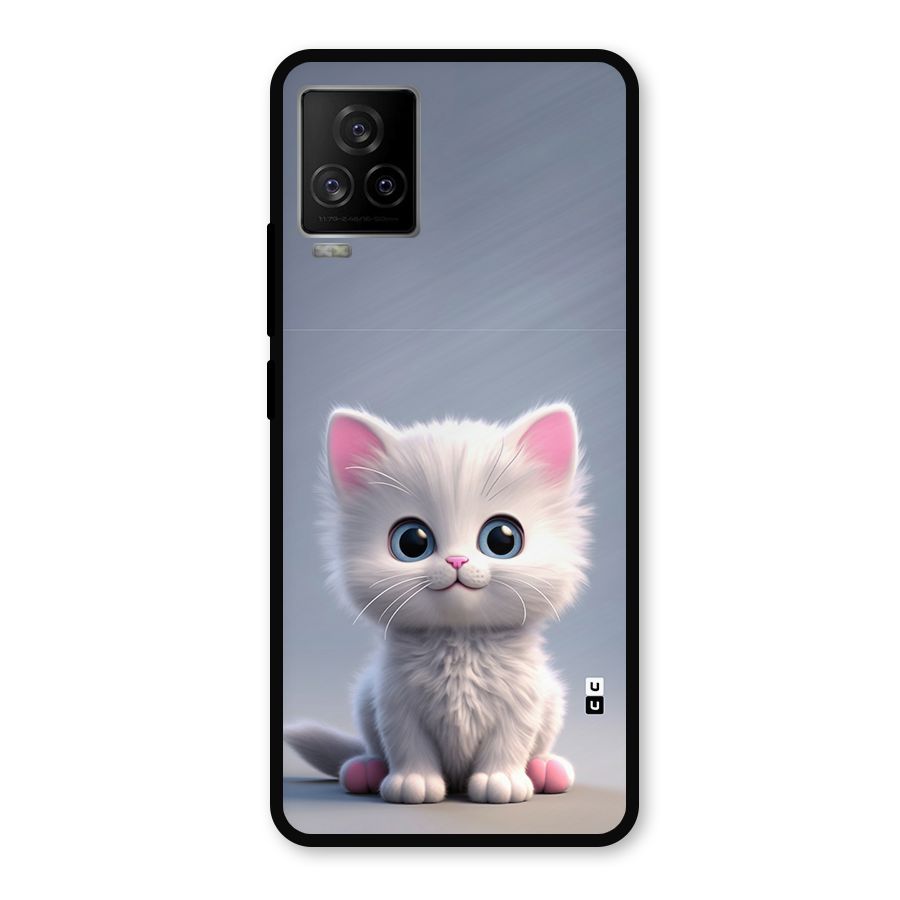 Cute Kitten Sitting Metal Back Case for iQOO 7 Legend 5G