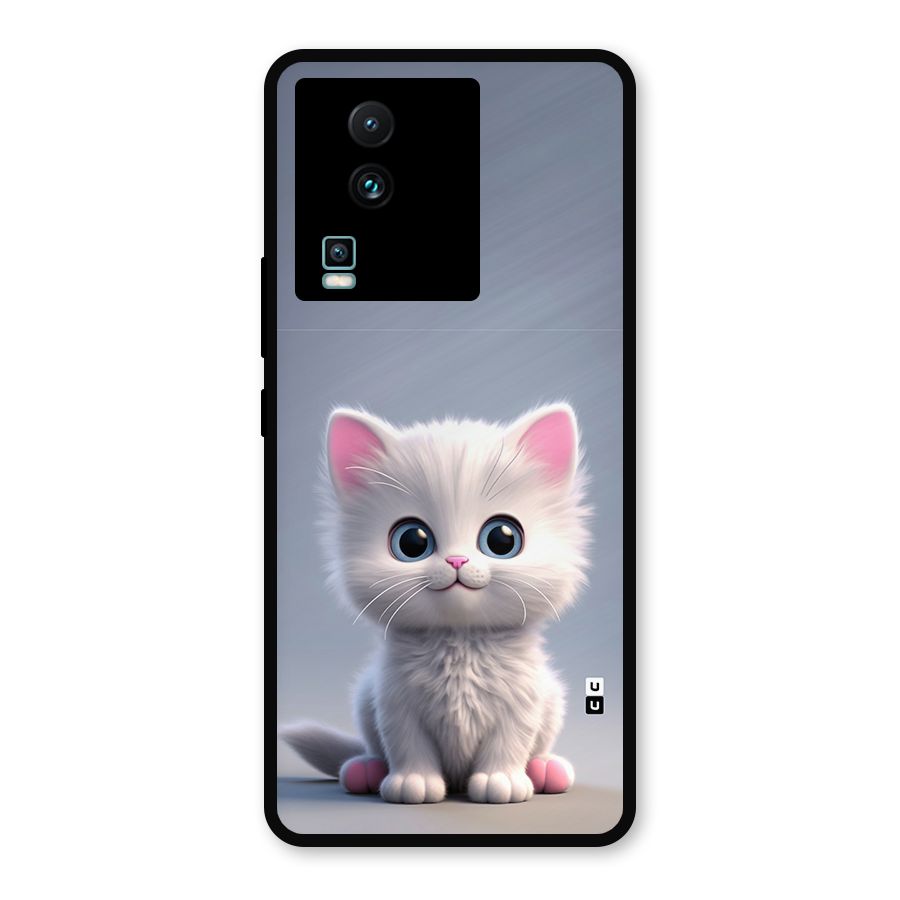 Cute Kitten Sitting Metal Back Case for iQOO Neo 7
