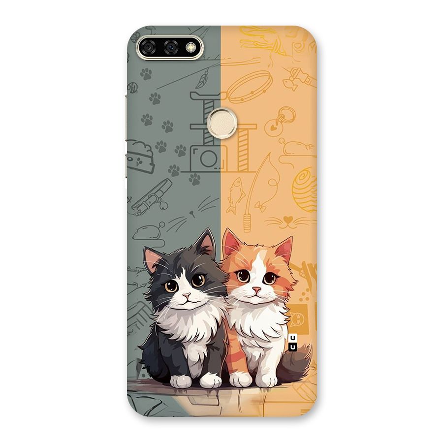 Cute Lovely Cats Back Case for Honor 7A