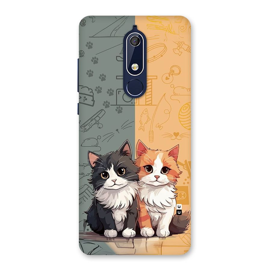 Cute Lovely Cats Back Case for Nokia 5.1