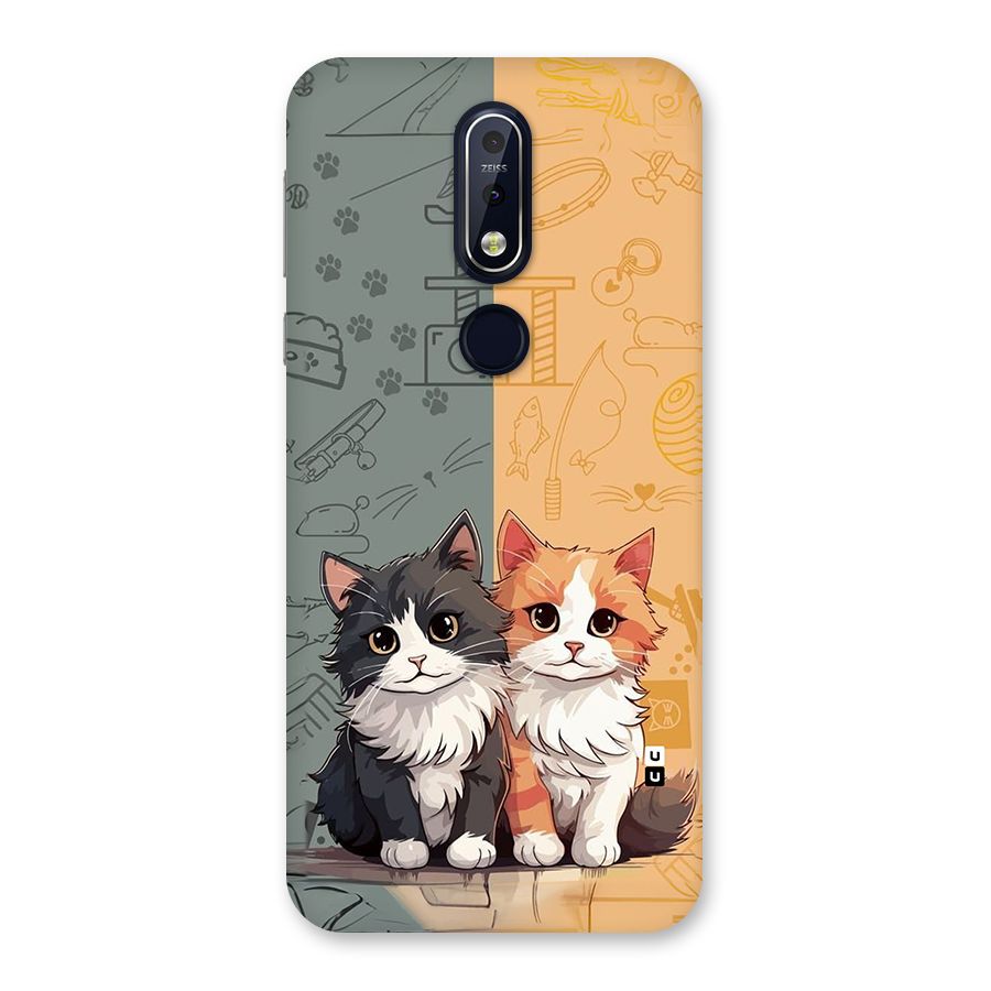 Cute Lovely Cats Back Case for Nokia 7.1