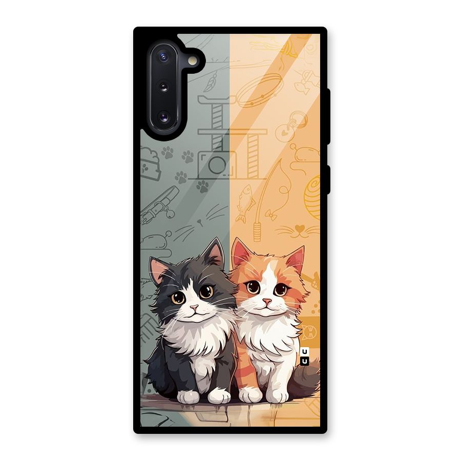 Cute Lovely Cats Glass Back Case for Galaxy Note 10