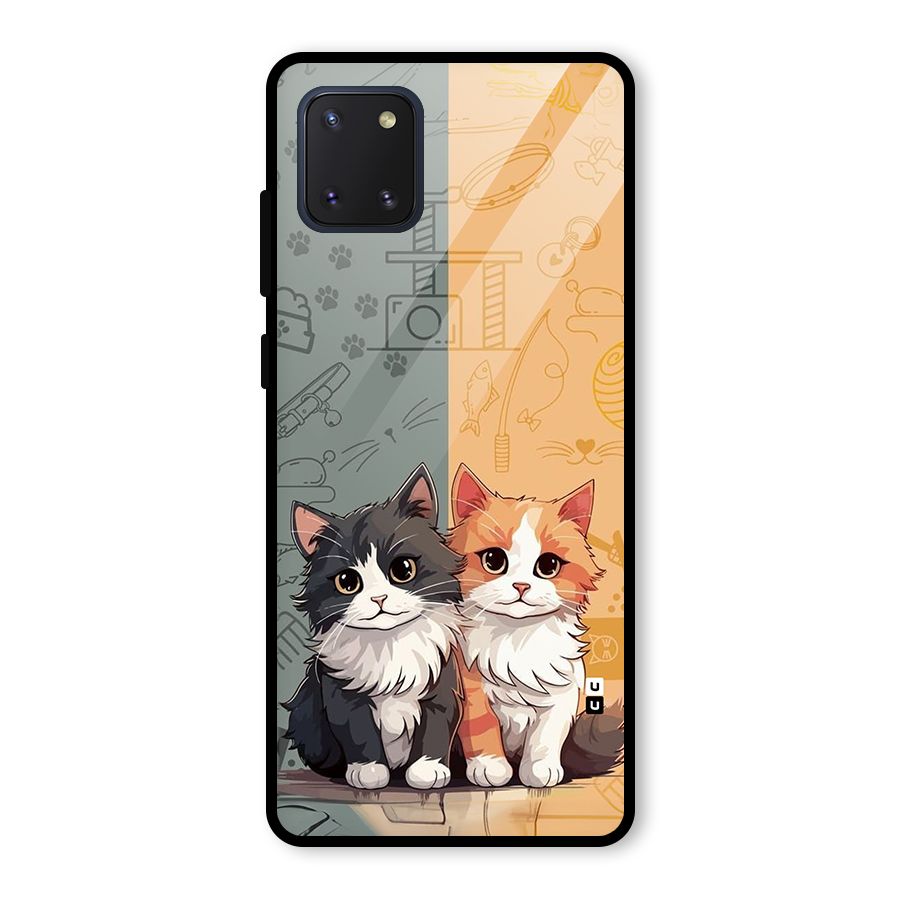 Cute Lovely Cats Glass Back Case for Galaxy Note 10 Lite