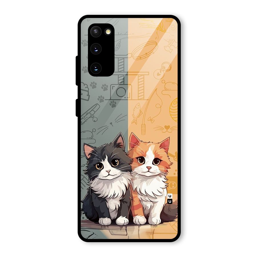 Cute Lovely Cats Glass Back Case for Galaxy S20 FE 5G