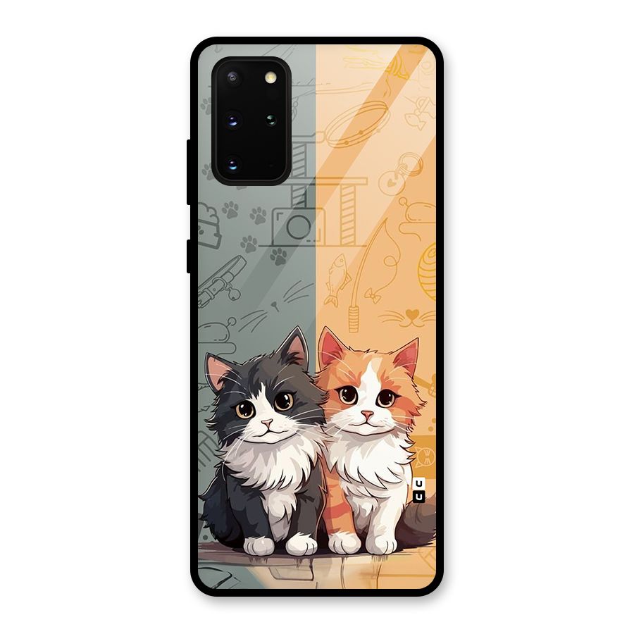 Cute Lovely Cats Glass Back Case for Galaxy S20 Plus