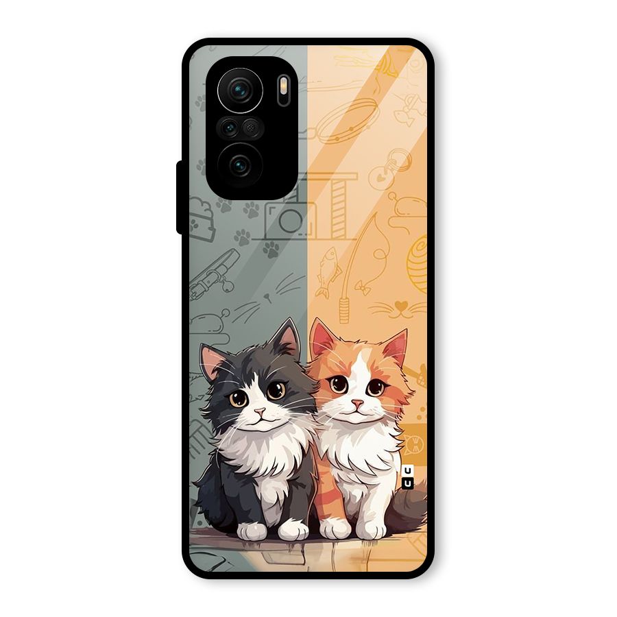 Cute Lovely Cats Glass Back Case for Mi 11X Pro
