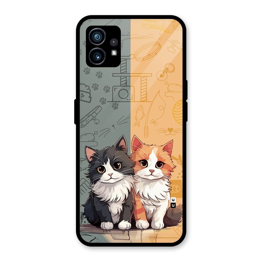 Cute Lovely Cats Glass Back Case for Nothing Phone 1