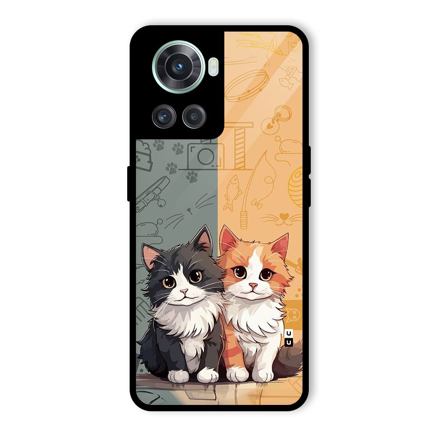 Cute Lovely Cats Glass Back Case for OnePlus 10R