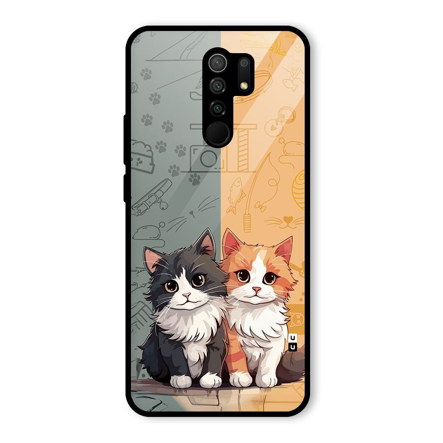 Cute Lovely Cats Glass Back Case for Poco M2