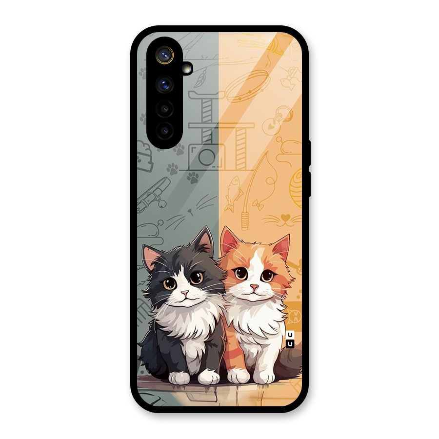 Cute Lovely Cats Glass Back Case for Realme 6