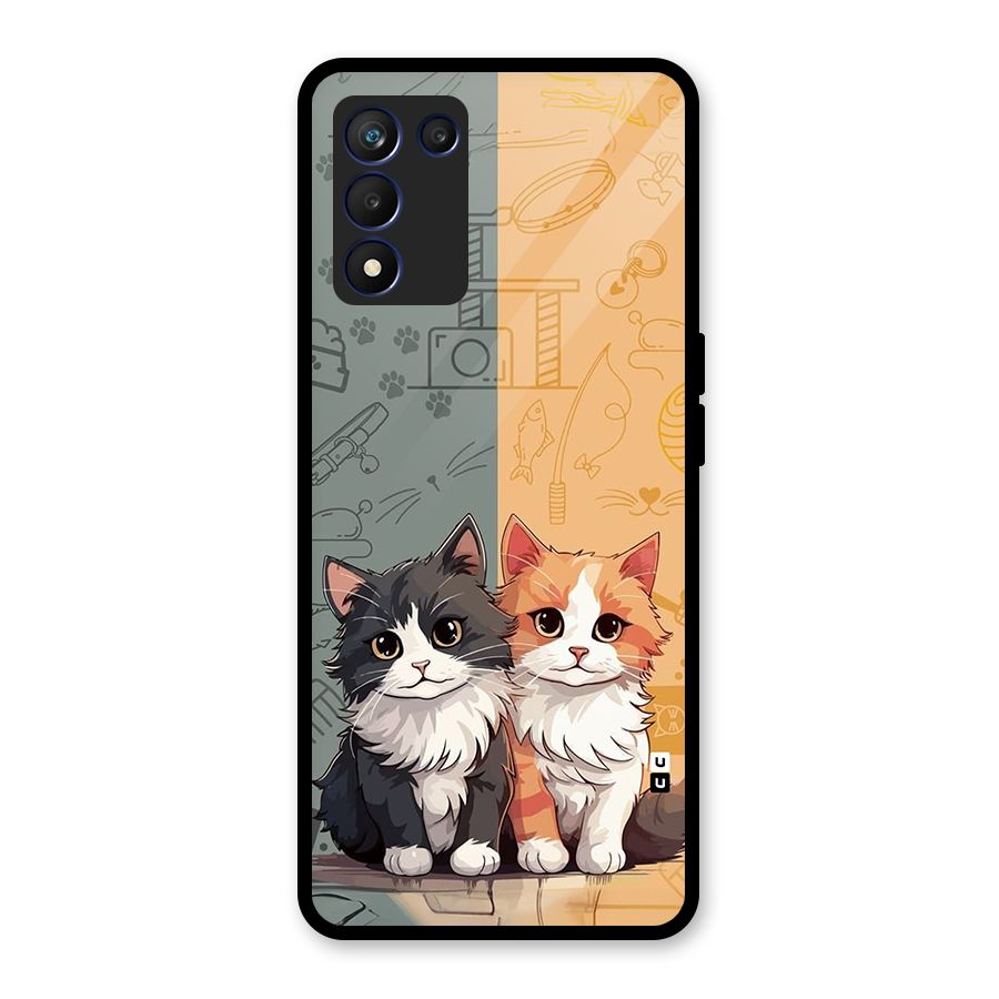 Cute Lovely Cats Glass Back Case for Realme 9 5G Speed