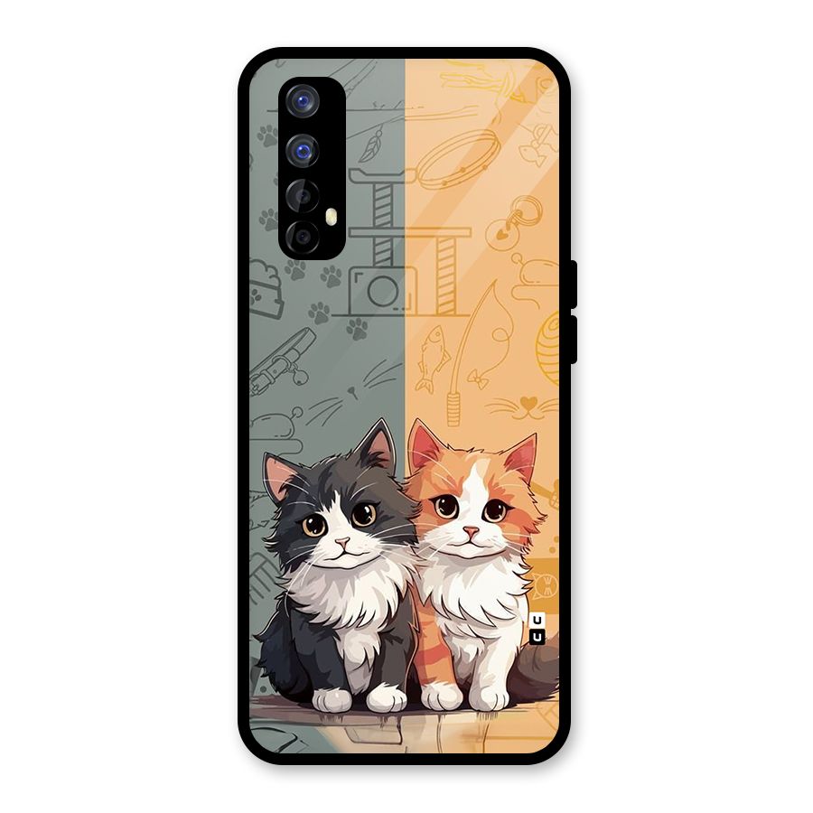 Cute Lovely Cats Glass Back Case for Realme Narzo 20 Pro