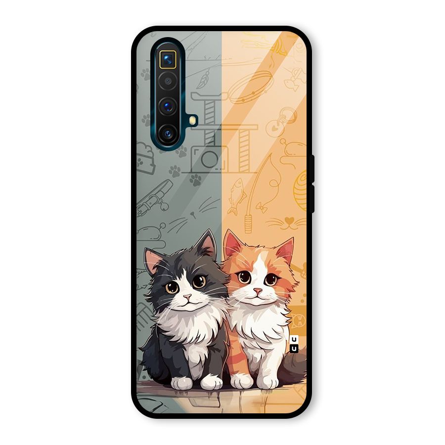 Cute Lovely Cats Glass Back Case for Realme X3