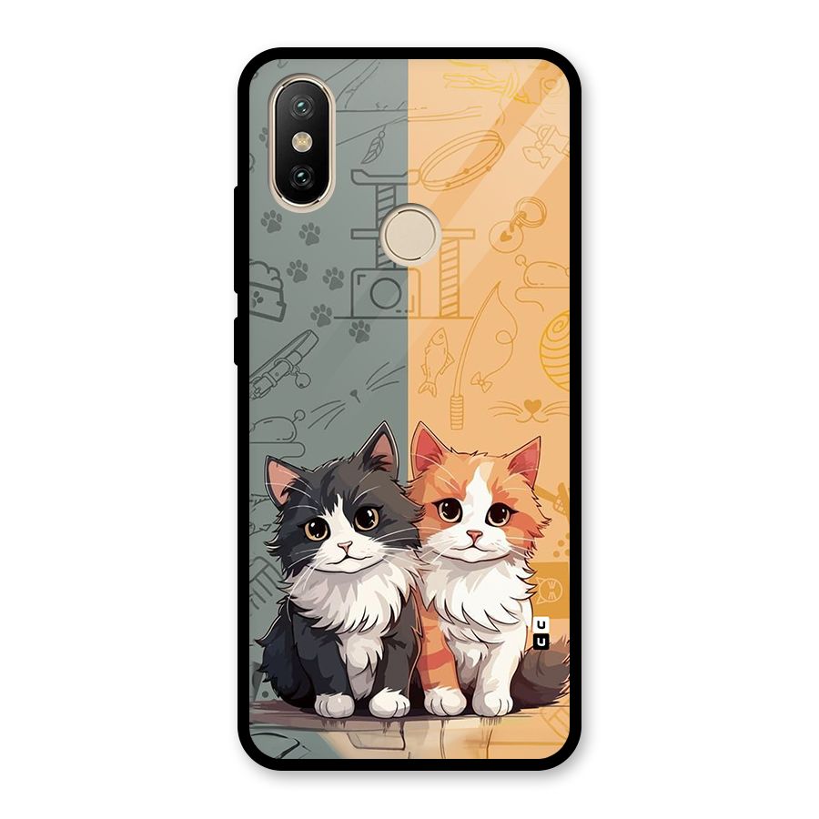 Cute Lovely Cats Glass Back Case for Redmi A1