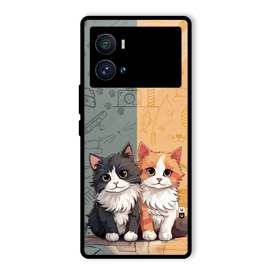 Cute Lovely Cats Glass Back Case for Vivo iQOO 9 Pro