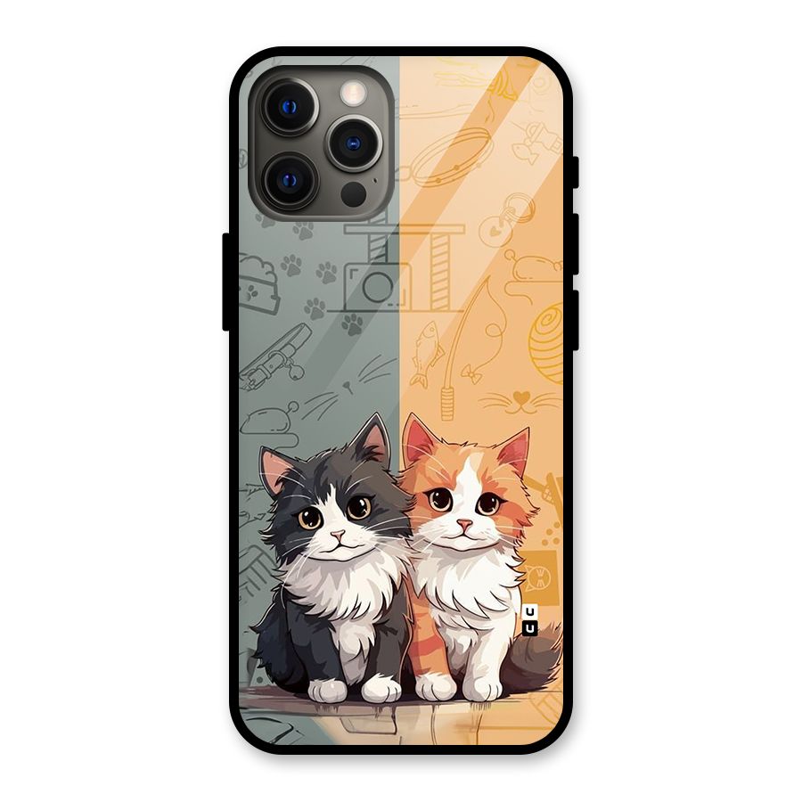 Cute Lovely Cats Glass Back Case for iPhone 12 Pro Max